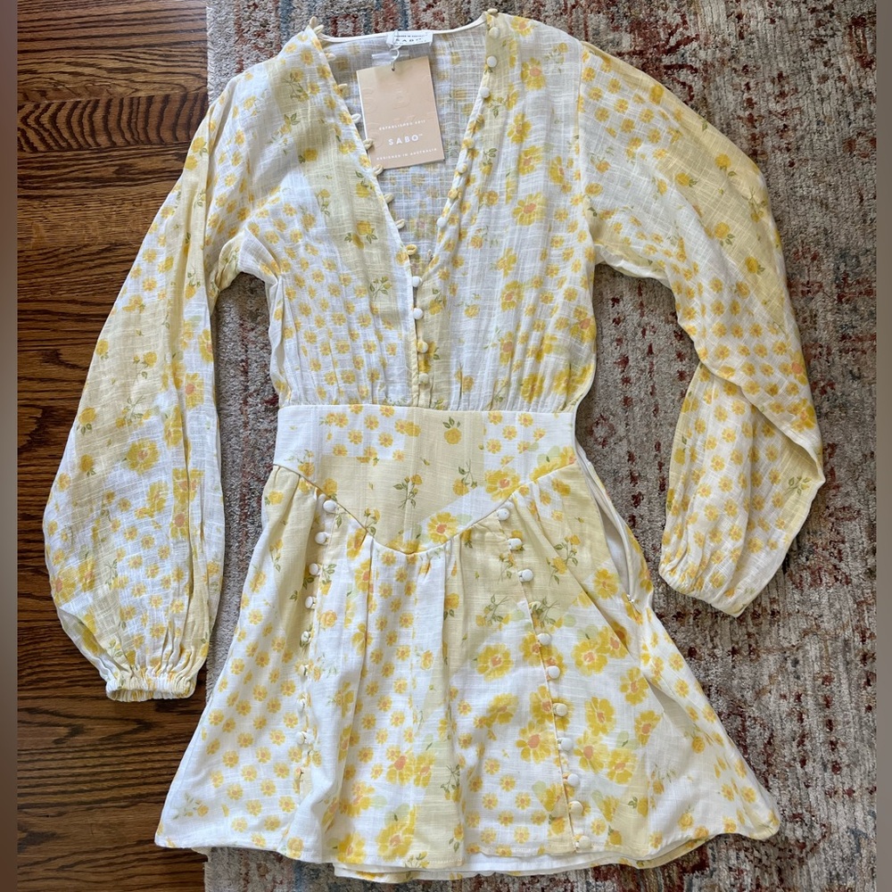 Sabo Skirt Floral Yellow and White Women’s Sundress